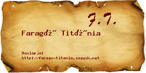 Faragó Titánia névjegykártya